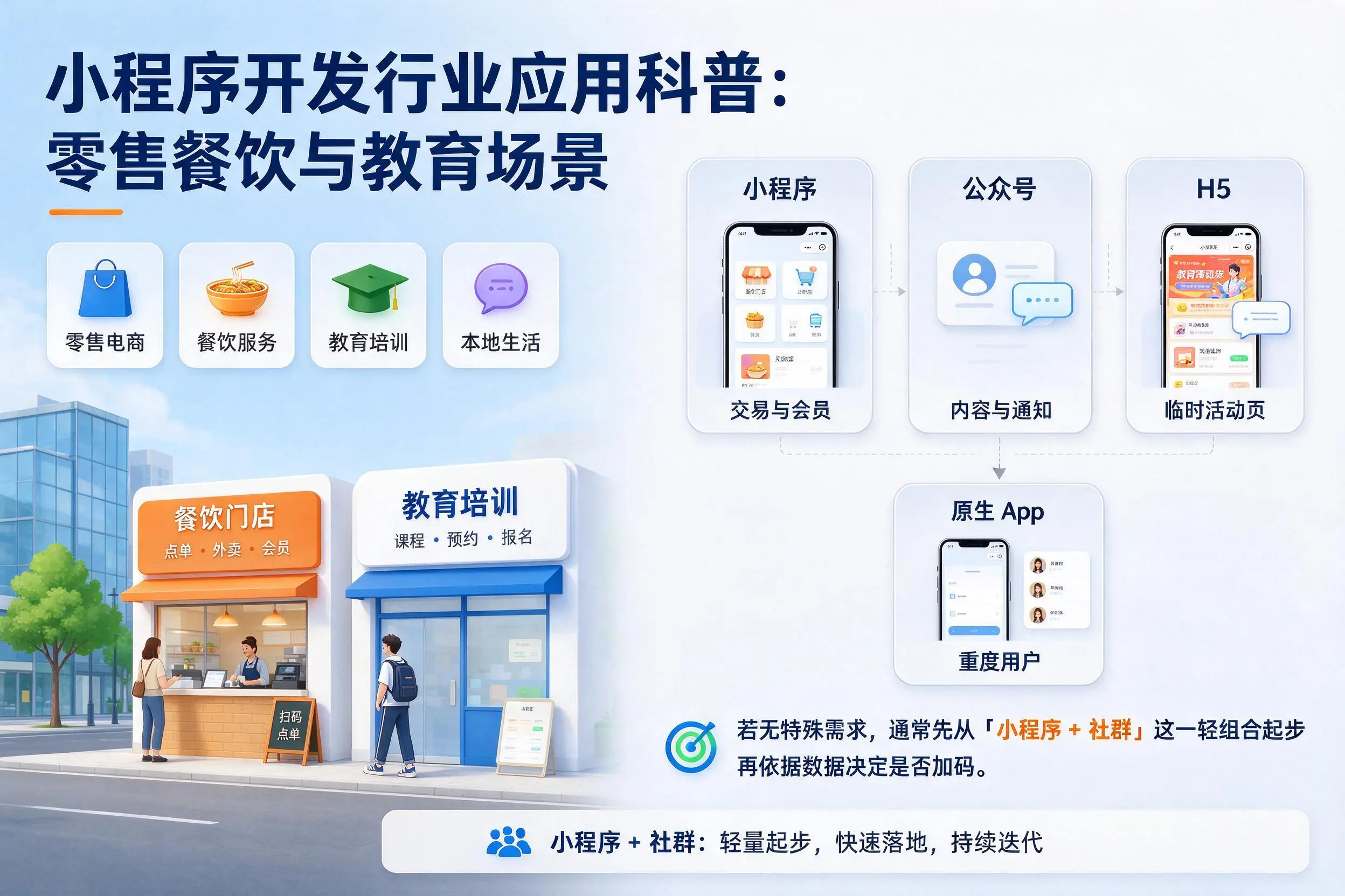 株洲小程序开发行业应用科普:零售餐饮与教育场景