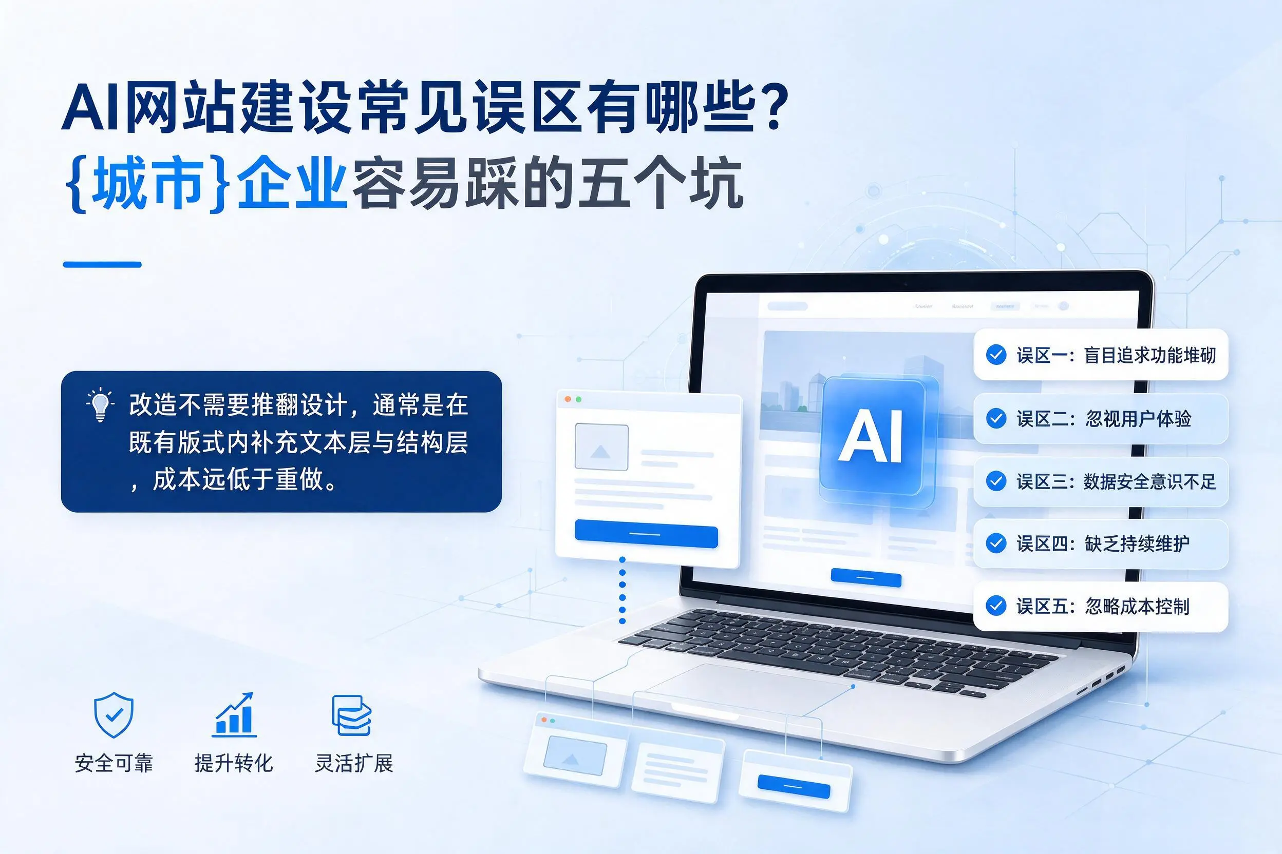 AI网站建设常见误区有哪些?株洲企业容易踩的五个坑