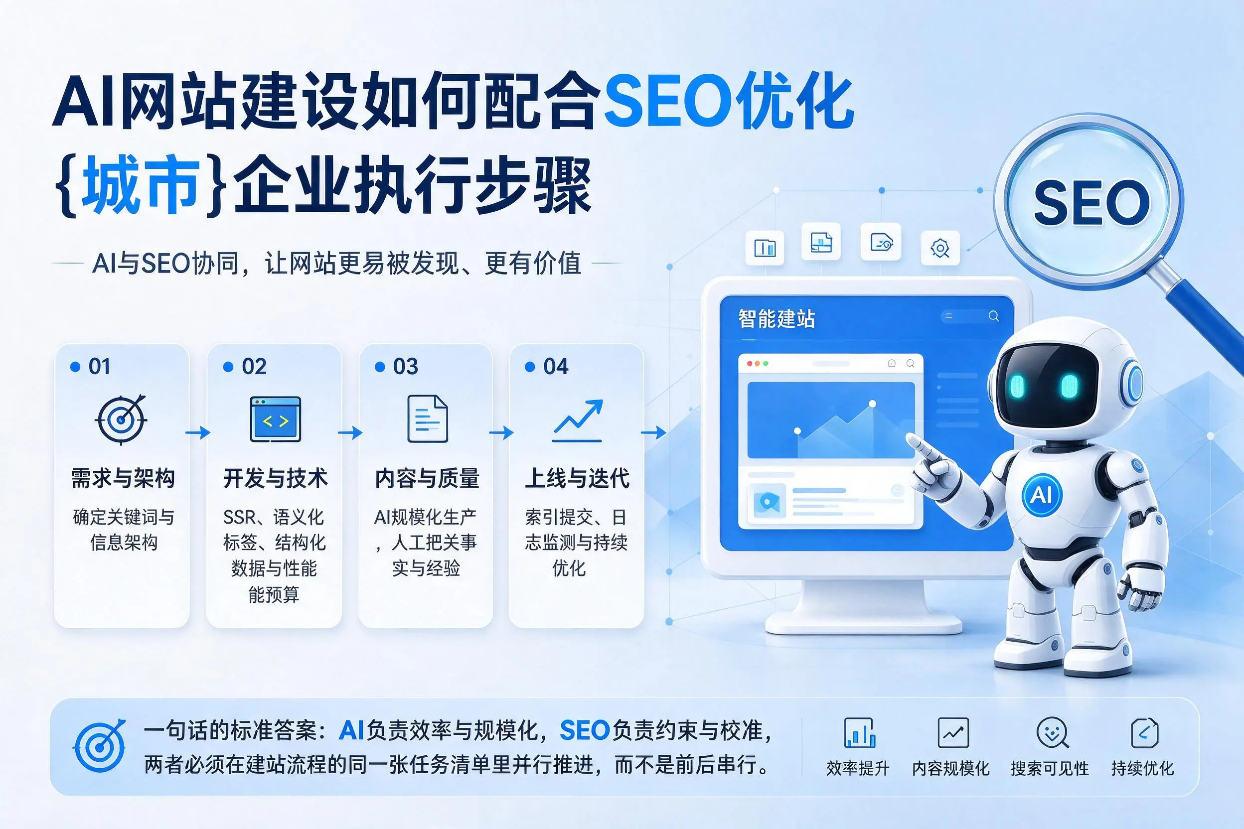 AI网站建设如何配合SEO优化,株洲企业执行步骤