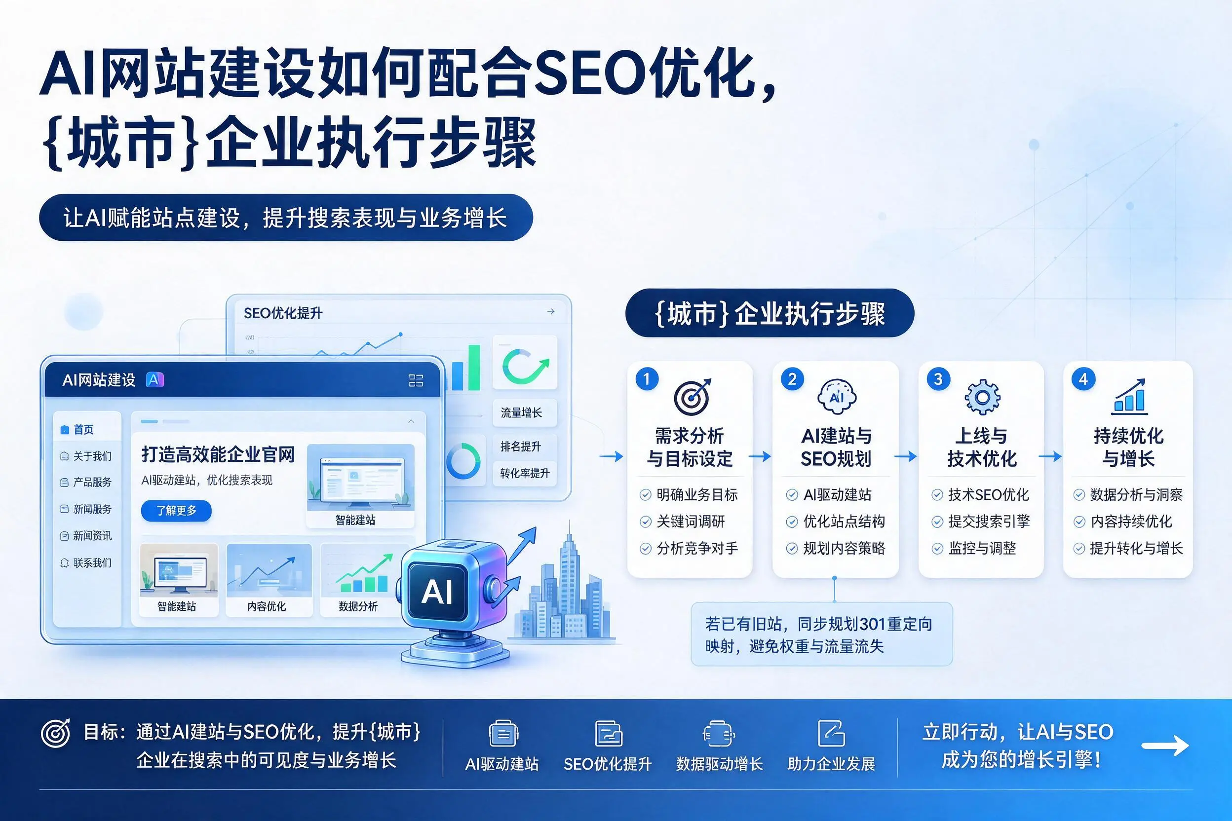 AI网站建设如何配合SEO优化,株洲企业执行步骤