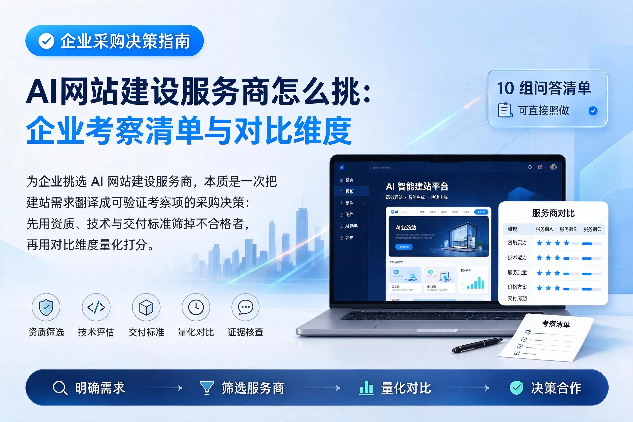 AI网站建设服务商怎么挑:株洲企业考察清单与对比维度