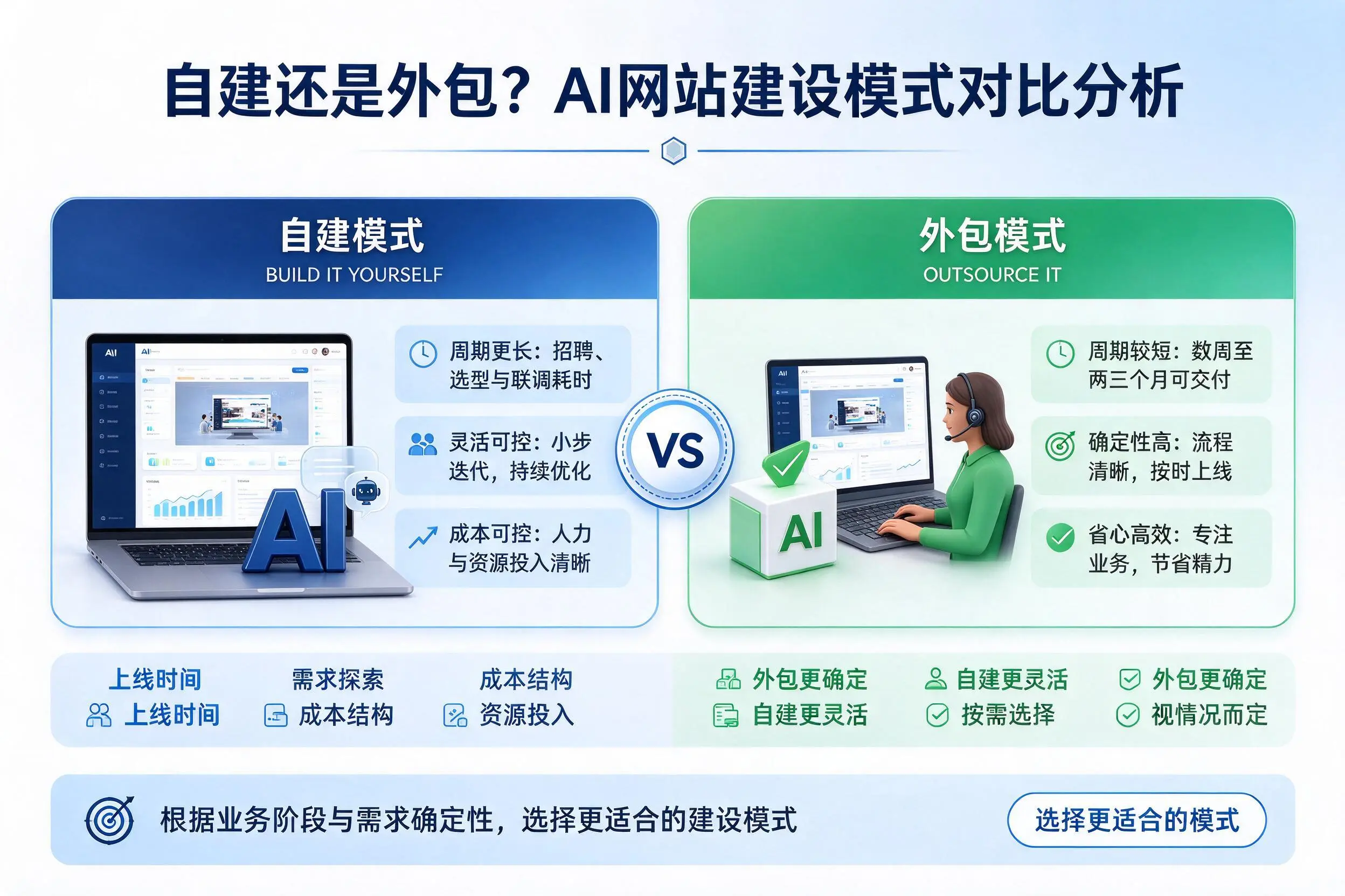 自建还是外包？株洲AI网站建设模式对比分析